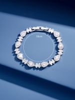 Élégant Mariage Sucré Géométrique Laiton Or Blanc Plaqué Zircon Bracelets En Masse main image 2