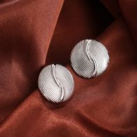 1 Pair Hip-hop Simple Style Solid Color Plating Copper 18k Gold Plated White Gold Plated Ear Studs main image 7