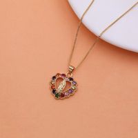 Vintage Style Virgin Mary Copper 18k Gold Plated Zircon Pendant Necklace In Bulk main image 7