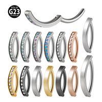 Simple Style Geometric Titanium Steel Buckle Opal Zircon Belly Ring main image 1