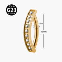 Simple Style Geometric Titanium Steel Buckle Opal Zircon Belly Ring sku image 10