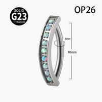 Simple Style Geometric Titanium Steel Buckle Opal Zircon Belly Ring sku image 12