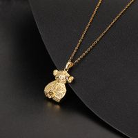 Vintage Style Bear Copper Pendant Necklace In Bulk main image 2