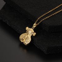 Vintage Style Bear Copper Pendant Necklace In Bulk main image 3