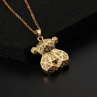 Vintage Style Bear Copper Pendant Necklace In Bulk sku image 1