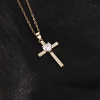 Einfacher Stil Kreuzen Herzform Kupfer Frau Halskette Mit Anhänger sku image 2