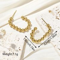 1 Pair Ig Style Simple Style Cool Style Solid Color Plating Stainless Steel 18k Gold Plated Hoop Earrings main image 5