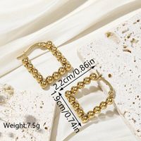 1 Pair Ig Style Simple Style Cool Style Solid Color Plating Stainless Steel 18k Gold Plated Hoop Earrings main image 2
