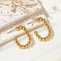 1 Pair Ig Style Simple Style Cool Style Solid Color Plating Stainless Steel 18k Gold Plated Hoop Earrings main image 1