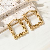 1 Pair Ig Style Simple Style Cool Style Solid Color Plating Stainless Steel 18k Gold Plated Hoop Earrings main image 8