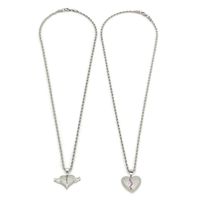 Wholesale Elegant Vintage Style Heart Shape Stainless Steel Copper Plating Inlay Zircon Pendant Necklace main image 6