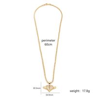 De Gros Élégant Style Vintage Forme De Cœur Acier Inoxydable Le Cuivre Placage Incruster Zircon Pendentif sku image 3