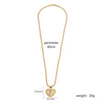 Wholesale Elegant Vintage Style Heart Shape Stainless Steel Copper Plating Inlay Zircon Pendant Necklace sku image 4