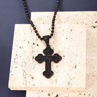 Gothic XUPING Punk Cross 304 Stainless Steel Alloy Copper Artificial Gemstones Black Gun Unisex Pendant Necklace main image 4