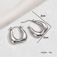 1 Pair Basic Vintage Style U Shape Plating 201 Stainless Steel 18K Gold Plated Hoop Earrings sku image 2