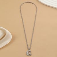 Stainless Steel 18K Gold Plated Elegant Simple Style Commute Polishing Inlay Star Moon Zircon Pendant Necklace main image 4