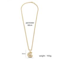 Stainless Steel 18K Gold Plated Elegant Simple Style Commute Polishing Inlay Star Moon Zircon Pendant Necklace sku image 2