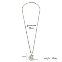 Acier Inoxydable Plaqué Or 18K Élégant Style Simple Commuer Polissage Incruster Star Lune Zircon Pendentif sku image 1