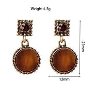 1 Pair Vintage Style Color Block Plating Inlay Alloy Resin Gold Plated Drop Earrings sku image 1