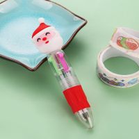 Bolígrafo De Cuatro Colores De Navidad Mini Bolígrafo De Dibujos Animados Para Regalo De Estudiante sku image 16