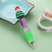 قلم حبر جاف صغير بأربعة ألوان للكريسماس قلم ضغط كرتوني هدية للطلاب sku image 28