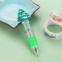 Christmas Mini Four-color Ballpoint Pen Cartoon  Pressing Pen Student Gift sku image 22