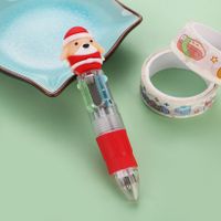 قلم حبر جاف صغير بأربعة ألوان للكريسماس قلم ضغط كرتوني هدية للطلاب sku image 24