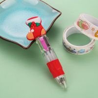 قلم حبر جاف صغير بأربعة ألوان للكريسماس قلم ضغط كرتوني هدية للطلاب sku image 23