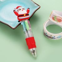 قلم حبر جاف صغير بأربعة ألوان للكريسماس قلم ضغط كرتوني هدية للطلاب sku image 30