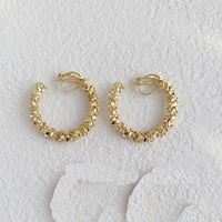 1 Pair Elegant Streetwear C Shape Alloy Gold Plated Ear Studs main image 5