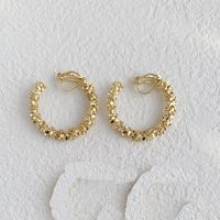 1 Pair Elegant Streetwear C Shape Alloy Gold Plated Ear Studs sku image 2