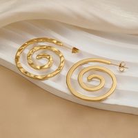 1 Pair Original Design Simple Style Circle Polishing Plating Stainless Steel 18K Gold Plated Ear Studs main image 3