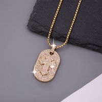 Vintage Style Cross Copper 18k Gold Plated Zircon Pendant Necklace In Bulk main image 1