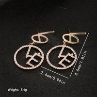 1 Pair Xuping Modern Style Letter Plating Inlay Alloy Artificial Gemstones 18k Gold Plated Drop Earrings main image 2