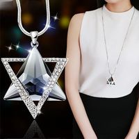 Simple Style Solid Color Alloy Copper Inlay Glass Women's Sweater Chain main image 1