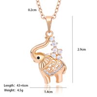 Vintage Style Elephant Copper Alloy Plating Inlay Artificial Gemstones 18k Gold Plated Women's Pendant Necklace sku image 1
