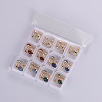 12 Pairs Casual Cute Simple Style Animal Devil's Eye Fruit Sequins Plating Inlay 304 Stainless Steel Acrylic Turquoise Shell Ear Studs main image 3
