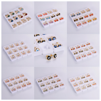 12 Pairs Casual Cute Simple Style Animal Devil's Eye Fruit Sequins Plating Inlay 304 Stainless Steel Acrylic Turquoise Shell Ear Studs main image 7