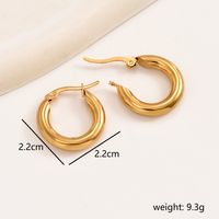 1 Pair Sweet Simple Style Solid Color Twist 201 Stainless Steel 18K Gold Plated Earrings main image 4
