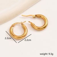 1 Pair Sweet Simple Style Solid Color Twist 201 Stainless Steel 18K Gold Plated Earrings sku image 3