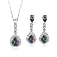 Vintage Style Water Droplets Sterling Silver Tassel Plating Inlay Zircon Women's Jewelry Set main image 6