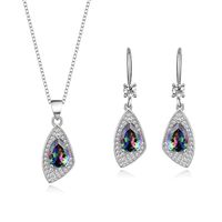 Vintage Style Geometric Water Droplets Sterling Silver Plating Inlay Zircon Women's Jewelry Set main image 7