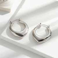 1 Pair Simple Style Double Ring Round Rhombus Plating Stainless Steel 18k Gold Plated Hoop Earrings main image 6