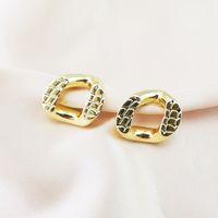 1 Pair Vintage Style Geometric Circle Polishing Plating Copper Gold Plated Ear Studs main image 3