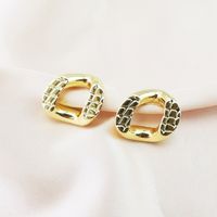 1 Par Estilo Vintage Geométrico Circulo Pulido Enchapado Cobre Chapado En Oro Pendientes sku image 1