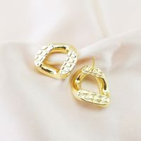1 Pair Vintage Style Geometric Circle Polishing Plating Copper Gold Plated Ear Studs main image 5