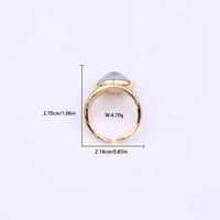 Simple Style Commute Devil's Eye Arylic Copper Plating Hollow Out Inlay Acrylic Zircon 18k Gold Plated Unisex Open Rings main image 2