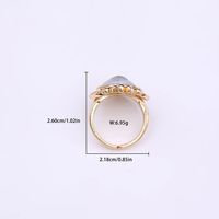 Simple Style Commute Devil's Eye Arylic Copper Plating Hollow Out Inlay Acrylic Zircon 18k Gold Plated Unisex Open Rings main image 6