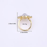 Simple Style Commute Devil's Eye Arylic Copper Plating Hollow Out Inlay Acrylic Zircon 18k Gold Plated Unisex Open Rings main image 9
