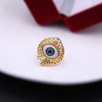 Simple Style Commute Devil's Eye Arylic Copper Plating Hollow Out Inlay Acrylic Zircon 18k Gold Plated Unisex Open Rings sku image 11